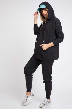 תמונה של מכנסי הריון סריג נלי אפור מרנגו