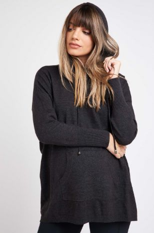 תמונה של קפוצ'ון להריון סריג נלי אפור מרנגו