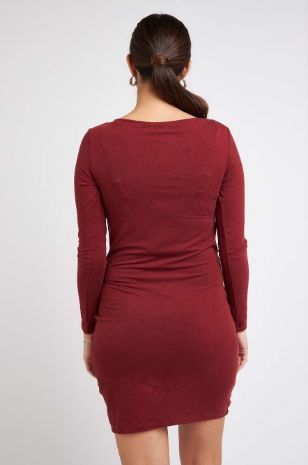 תמונה של שמלת מירי מעטפת להריון ש.ארוך בריק