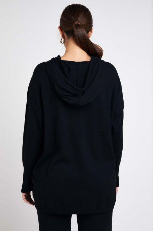 תמונה של קפוצ'ון להריון סריג נלי שחור