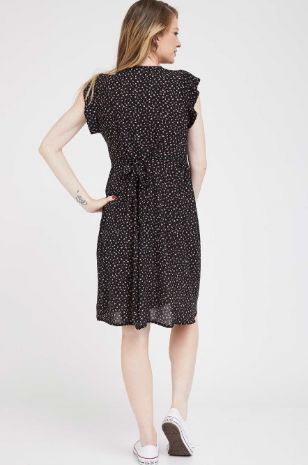 שמלה להריון שרי שחור פרחים של אבישג ארבל