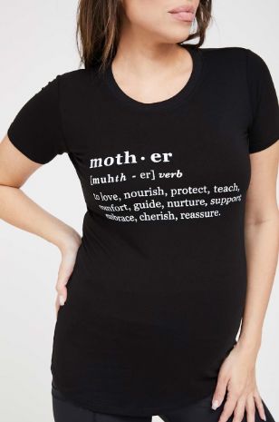 תמונה של טישרט אמא להריון שחורה