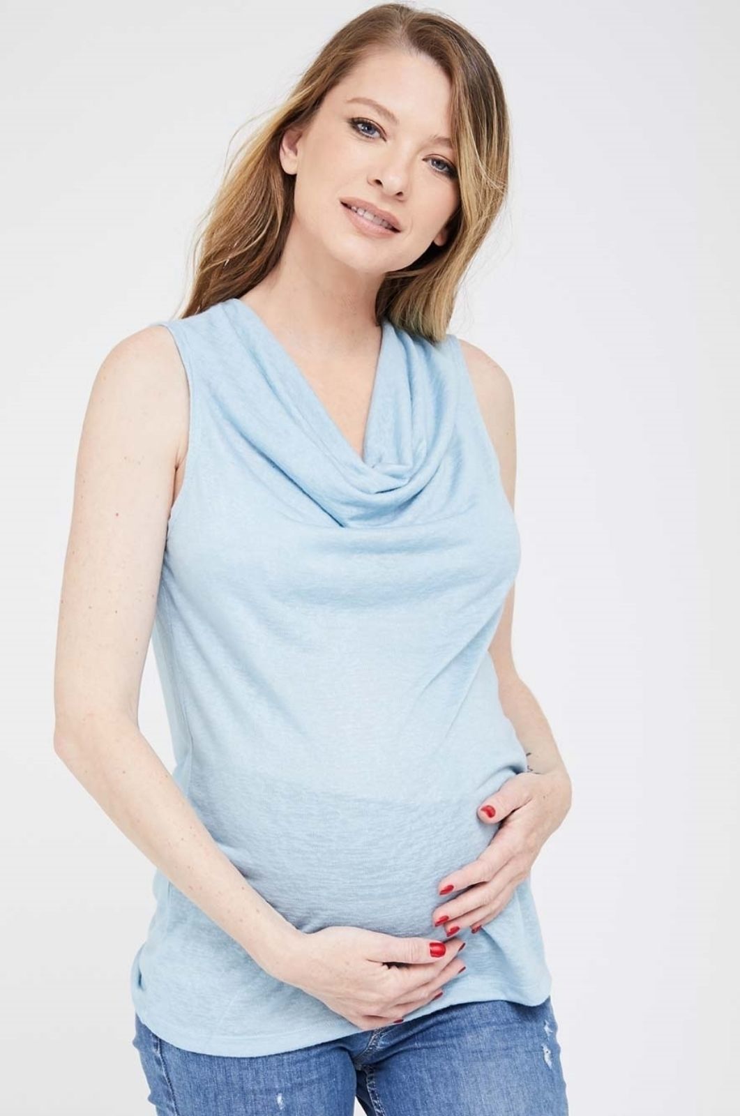 תמונה של גופיית הריון רבידה תכלת