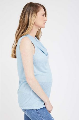 תמונה של גופיית הריון רבידה תכלת