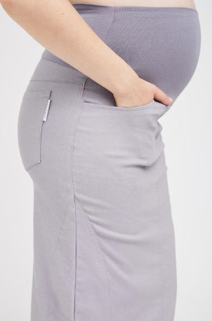 תמונה של חצאית הריון רוקסי ארוכה אפורה