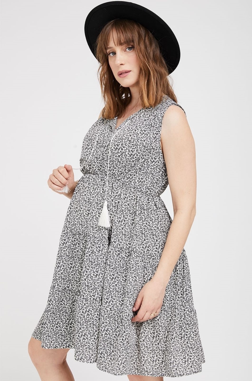 שמלת הריון סילבי הדפס שחור