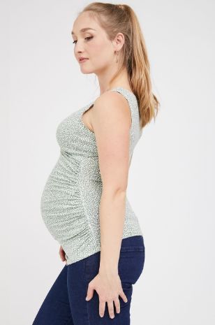  גופיית מעטפת להריון והנקה הדפס ירוק