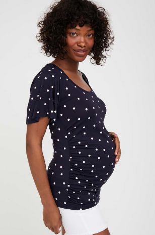 תמונה של חולצת הריון בילי כחול נקודות