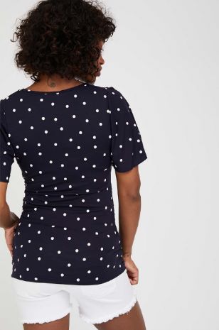 תמונה של חולצת הריון בילי כחול נקודות