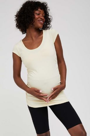 תמונה של חולצת הריון Baby Grow ש.קצר צהוב בהיר