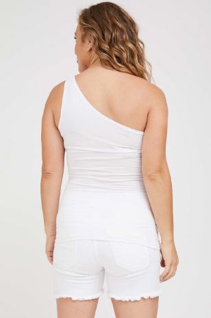 תמונה של גופיית הריון וואן שולדר לבנה