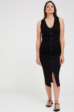 תמונה של שמלת הריון רוזמרי שחורה