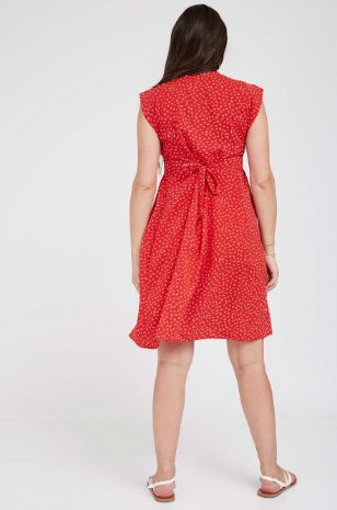 תמונה של שמלה להריון שרי הדפס אדום