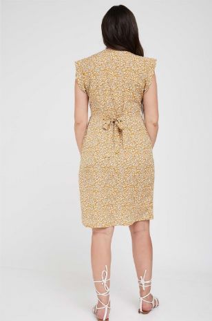 תמונה של שמלה להריון שרי חרדל מודפס