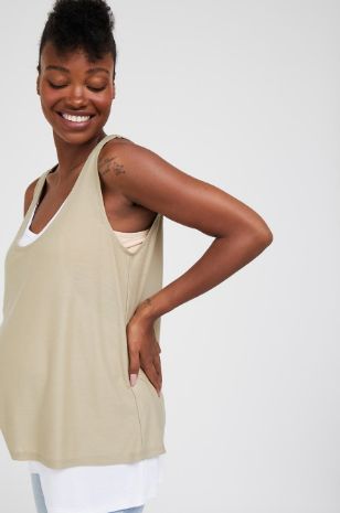 תמונה של גופיית הנקה כפולה חאקי לבן