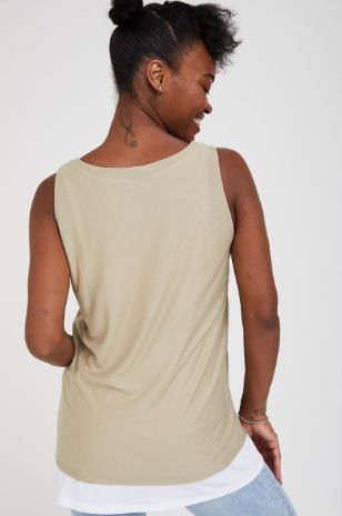 תמונה של גופיית הנקה כפולה חאקי לבן