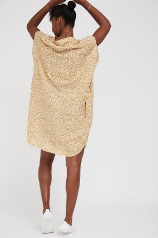 תמונה של שמלת הריון שירה הדפס חרדל