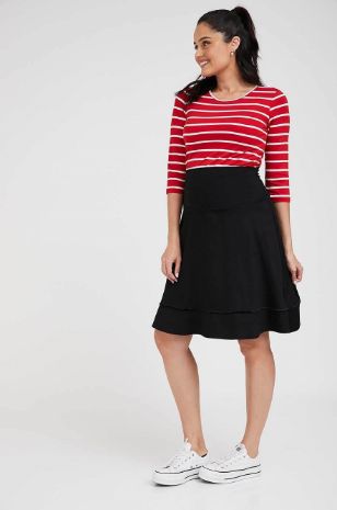 תמונה של חולצת הריון בייבי ניקי ש.3/4 אדום פסים