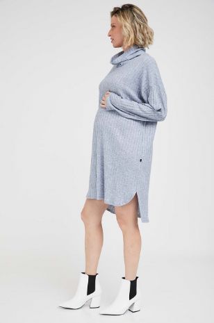 תמונה של שמלת טוניקה להריון מרגו תכלת