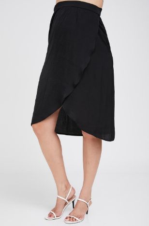 תמונה של חצאית הריון מעטפת שחורה 