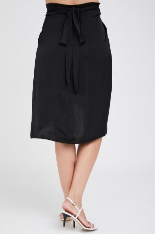 תמונה של חצאית הריון מעטפת שחורה 