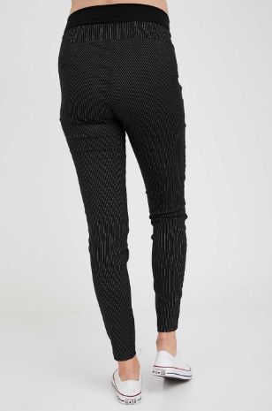 תמונה של מכנסי הריון קייטלין שחור פס לבן