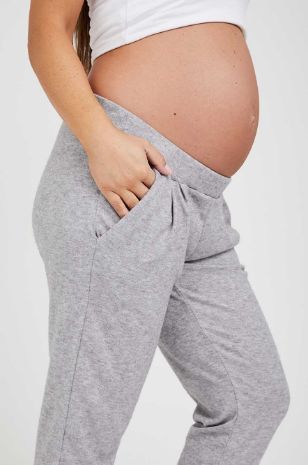תמונה של מכנסי סריג הריון קומפקט אפורים