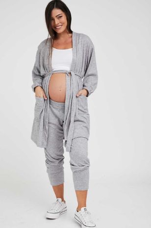 תמונה של מכנסי סריג הריון קומפקט אפורים