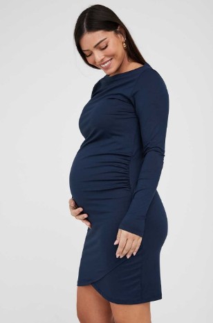 תמונה של שמלת מירי מעטפת להריון ש.ארוך פטרול