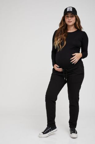 תמונה של מכנסי הריון אלבה שחורים