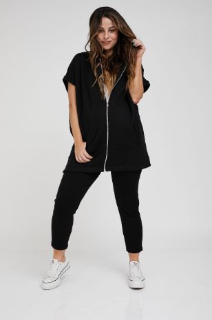 תמונה של קפוצ'ון להריון רוכסן שחור