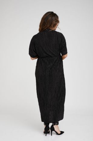 תמונה של שמלת הריון מליסה פליסה שחורה