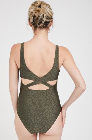 בגד ים שלם להריון PAROS זית מנומר