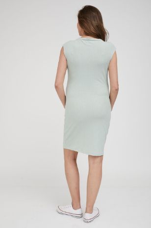 תמונה של שמלת מירי מעטפת להריון ירוק בהיר