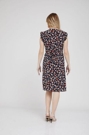 תמונה של שמלה להריון שרי נייבי פרחים