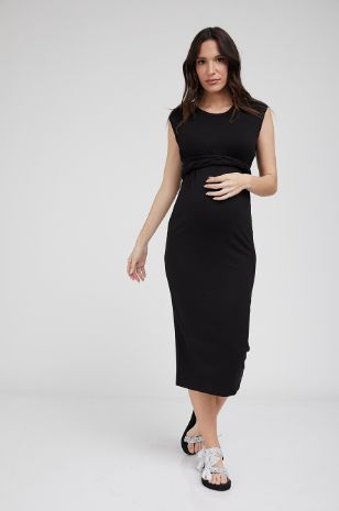 תמונה של שמלת הריון סיון שחורה