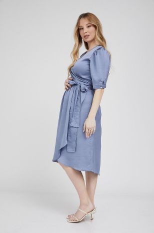 שמלת מעטפת להריון בל תכלת