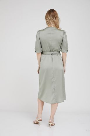 שמלת מעטפת להריון בל ירוק בהיר