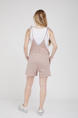 תמונה של אוברול הריון רותם קצר ורוד בהיר