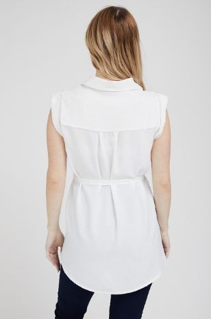 תמונה של חולצה גברית להריון ש.קצר לבן ג'קרד