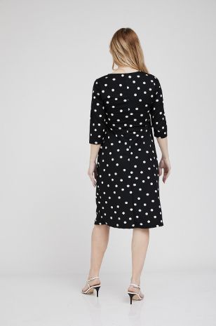 תמונה של שמלת הריון אלודי שחור עיגולים