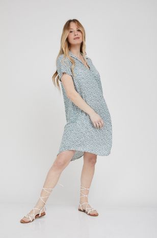 תמונה של שמלת אוברסייז להריון מגי אקווה פרחוני