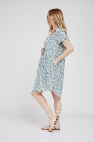 תמונה של שמלת אוברסייז להריון מגי אקווה פרחוני