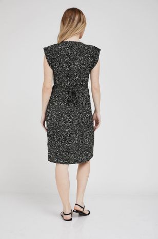 תמונה של שמלה להריון שרי שחורה פרחים