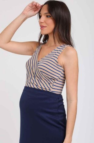 גופיית מעטפת להריון והנקה קאמל פס ג'ינס