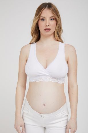 תמונה של טופ מעטפת לשינה והנקה Carriwell לבן