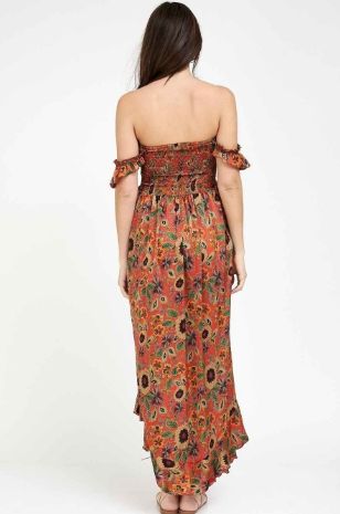 שמלת אלינה להריון חמרה מודפס