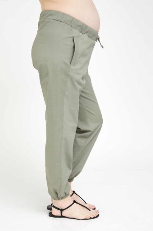 תמונה של מכנסי הריון תומס זית בהיר