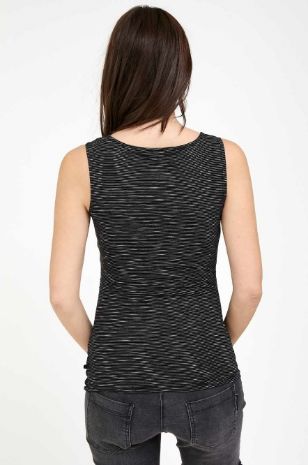 תמונה של גופיית מעטפת להריון והנקה פסים שחור