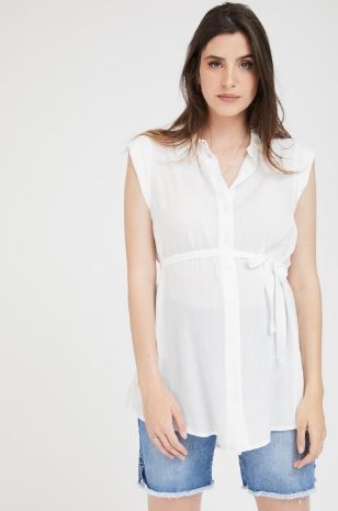 חולצה גברית מכופתרת להריון ש.קצר ג'ינס